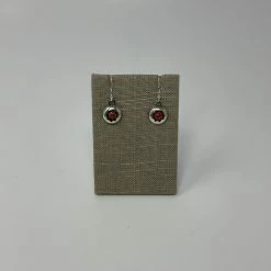 L&V MTZ Native Design Coral & Sterling Silver Earrings