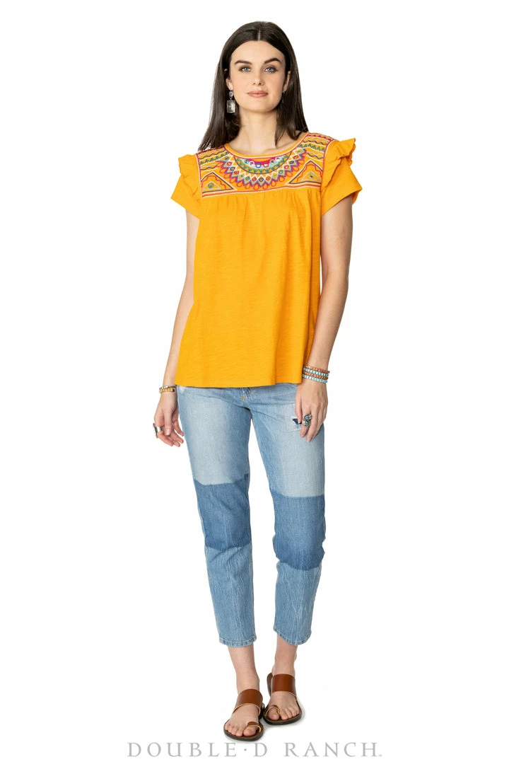 Budget 🔥 Double D Ranch Wear - Folk Foray Collection Palomita Top Tops ❤️ 8 Double D Ranch Wear - Folk Foray Collection Palomita Top Tops