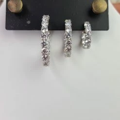 The Sparkling Spur Medium Round CZ Diamond Hoop Earrings