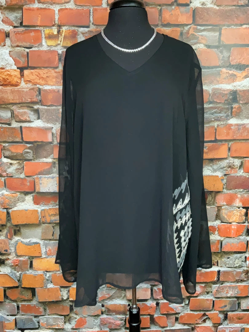 Outlet โค๏ธ Double D Ranch Sheer Black Top With Embroidery ๐ฏ 3 Double D Ranch Sheer Black Top With Embroidery