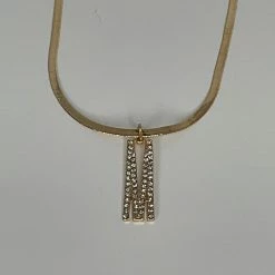 The Sparkling Spur Jewelry Rhinestone Initial On Snake Chain Necklace (Variety)