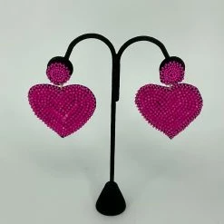The Sparkling Spur Jewelry Beaded Heart Earrings