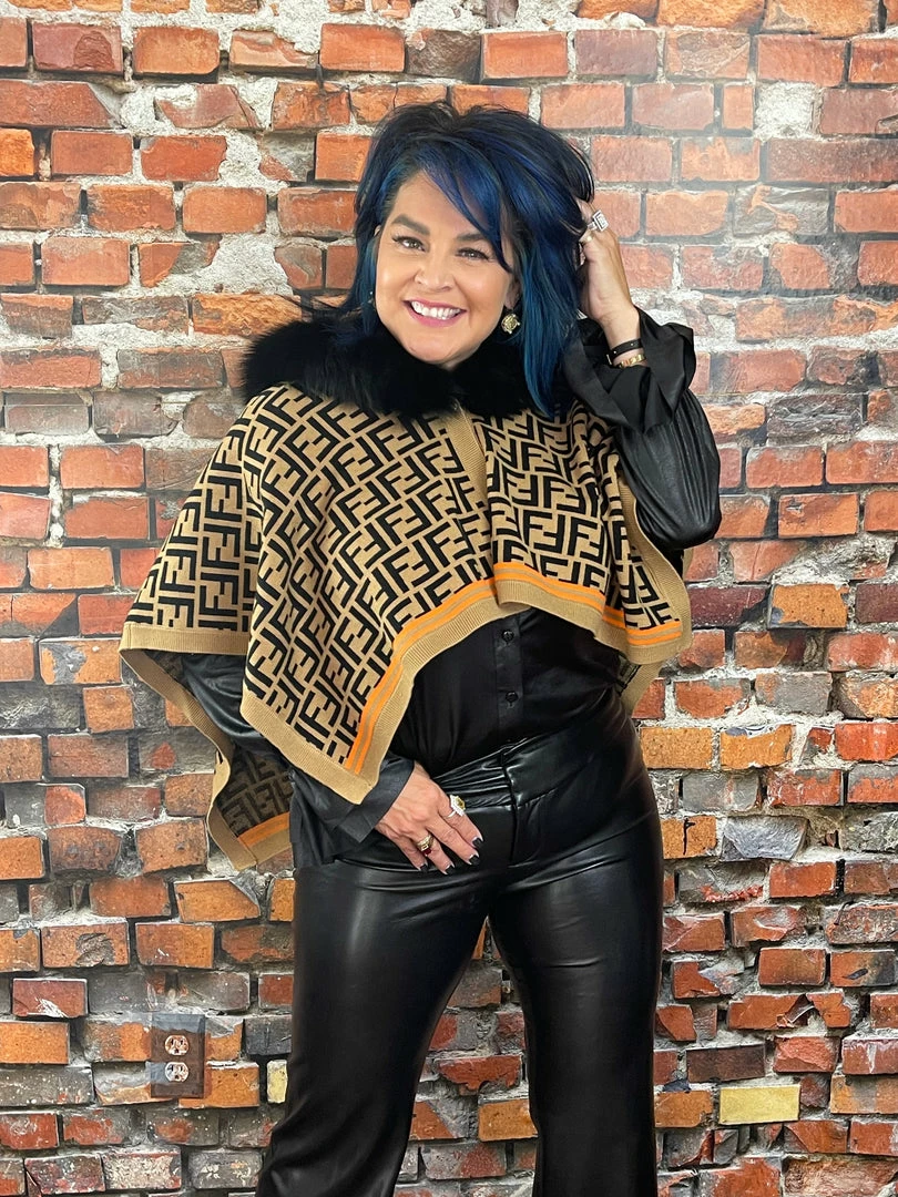 Top 10 ๐งจ Oo La La Letter Pattern Short Cape With Fox Collar New Arrivals ๐ 4 Oo La La Letter Pattern Short Cape With Fox Collar New Arrivals