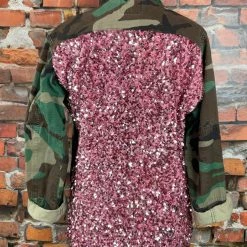 Josie Bruno New Arrivals Sequined Butterfly Camo Jacket