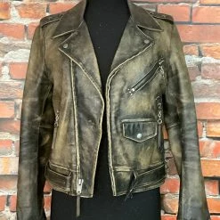 The Sparkling Spur TIFFIANY'S CLOSET Aged Look Leather Jacket