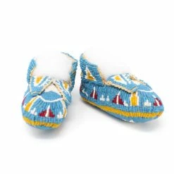 Brand new ๐ The Sparkling Spur Lakota Style Fully Beaded Baby Moccasins โค๏ธ 17 The Sparkling Spur Lakota Style Fully Beaded Baby Moccasins