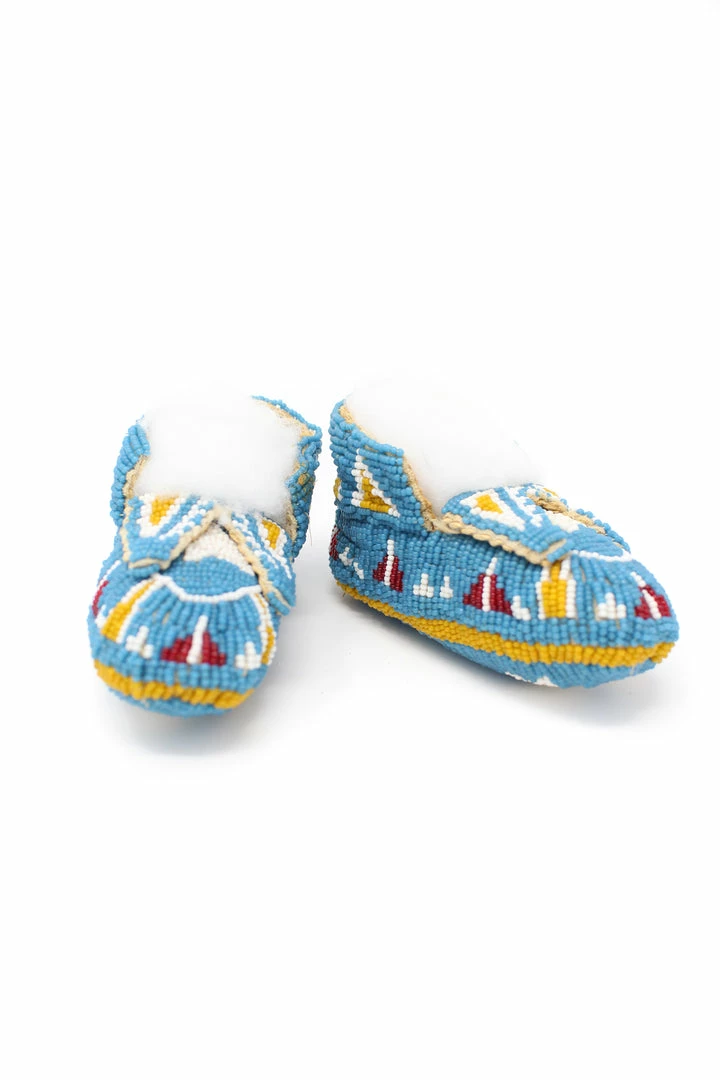 Brand new ๐ The Sparkling Spur Lakota Style Fully Beaded Baby Moccasins โค๏ธ 10 The Sparkling Spur Lakota Style Fully Beaded Baby Moccasins