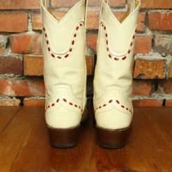 Old Gringo TIFFIANY'S CLOSET Patent Leather Ivory Boots With Red Stitching