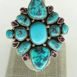 The Sparkling Spur Jaw-Dropping Turquoise & Amethyst Ring