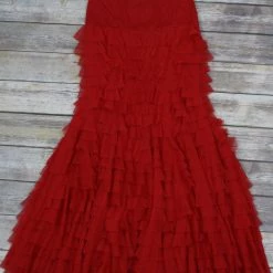 Vintage Collection Red Ruffle Skirt Bottoms