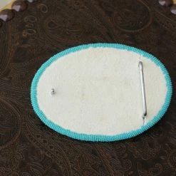 The Sparkling Spur Turquoise/Multi Starburst Beaded Buckle With Cut Beads Accessories