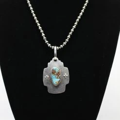 Kathy Sands Jewelry Our Father Pendent With Turquoise Stone