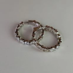 The Sparkling Spur Medium Round CZ Diamond Hoop Earrings