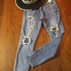 Judy Blue Bottoms Pinstripe Patch Skinny Jeans