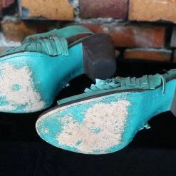 Lane Boots TIFFIANY'S CLOSET Turquoise Low Heel Sandles