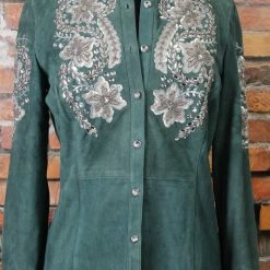 Double D Ranch Wear TIFFIANY'S CLOSET Stunning Suede Jacket With Large Rhinestone Buttons