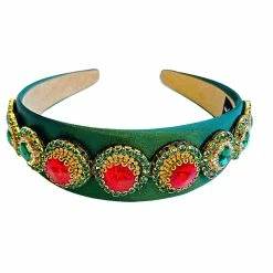 The Sparkling Spur Green Jeweled Medallion Headband