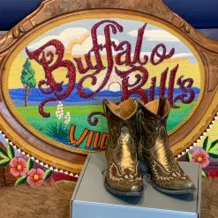 Old Gringo Eagle Beaded Gold Metallic Bootie Shoes/Boots