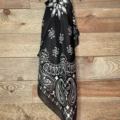 A Rare Bird Black Bandana Print Scarf Hats/Headbands/Scarves/Gloves