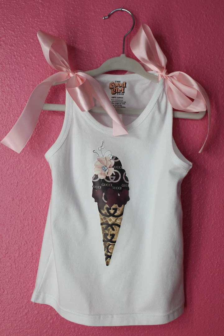 Cheapest π The Sparkling Spur GG Ice Cream Cone Tank With Ribbons Kids Of A King π₯ 3 The Sparkling Spur GG Ice Cream Cone Tank With Ribbons Kids Of A King