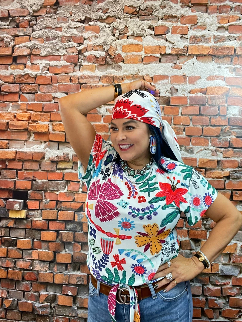 Best Sale ๐ฅ Double D Ranch Wear - Folk Foray Collection Tops Nina Tie Top ๐ 3 Double D Ranch Wear - Folk Foray Collection Tops Nina Tie Top