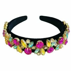 Brianna Cannon Bejeweled Black Velvet Headband Hats/Headbands/Scarves/Gloves