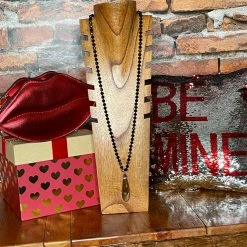 The Sparkling Spur Jewelry Smoke Crystal Drop W/Black Cut Beads