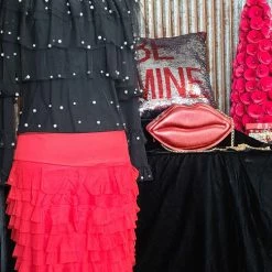 Vintage Collection Red Ruffle Skirt Bottoms