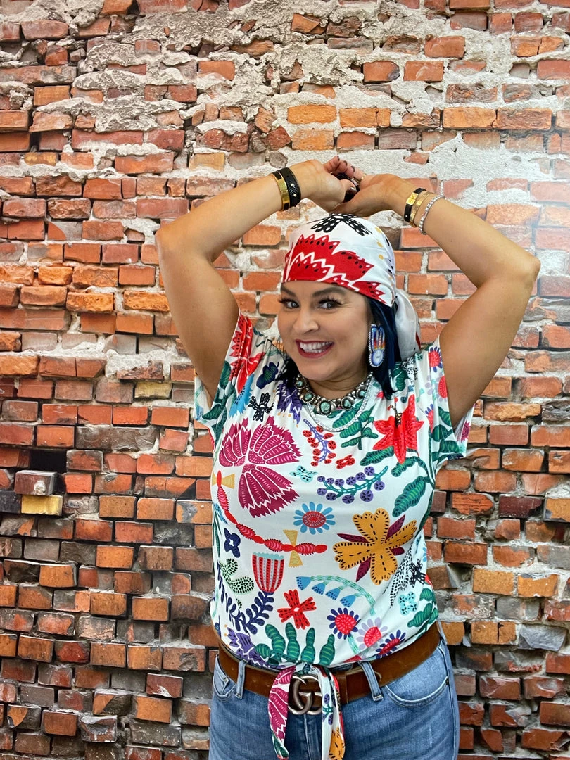 Best Sale ๐ฅ Double D Ranch Wear - Folk Foray Collection Tops Nina Tie Top ๐ 4 Double D Ranch Wear - Folk Foray Collection Tops Nina Tie Top