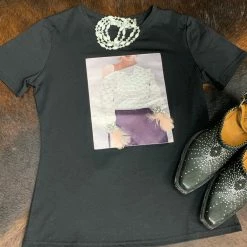 The Sparkling Spur Tops Sparkly Feather Tee