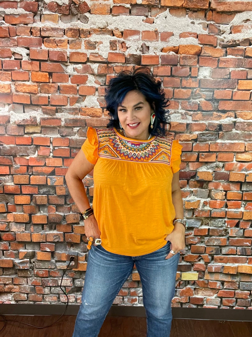 Budget 🔥 Double D Ranch Wear - Folk Foray Collection Palomita Top Tops ❤️ 3 Double D Ranch Wear - Folk Foray Collection Palomita Top Tops