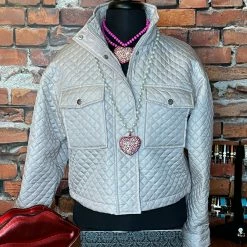The Sparkling Spur Cropped Quilted Jacket Jackets