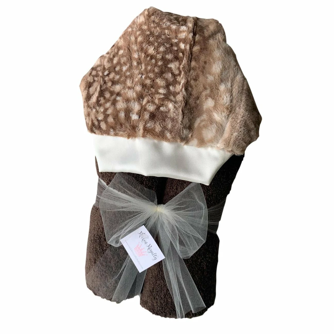 Promo π₯° The Sparkling Spur Plush Hooded Bath Towel - Fawn π 3 The Sparkling Spur Plush Hooded Bath Towel - Fawn