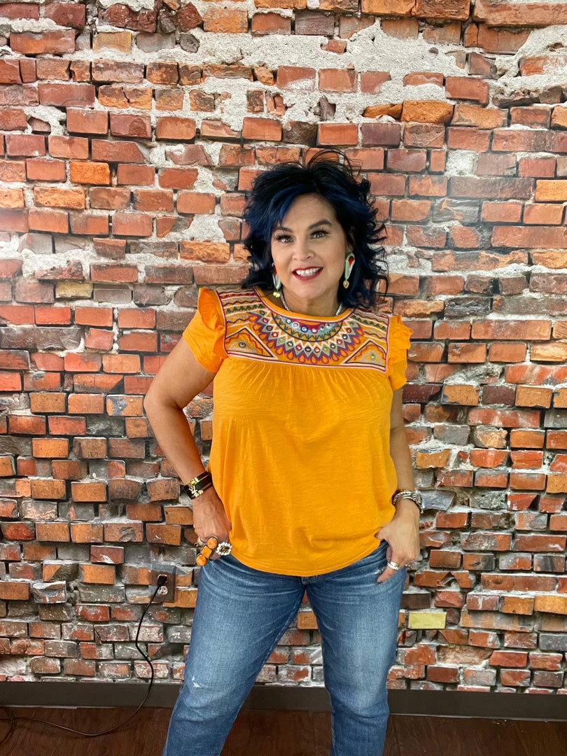 Budget 🔥 Double D Ranch Wear - Folk Foray Collection Palomita Top Tops ❤️ 7 Double D Ranch Wear - Folk Foray Collection Palomita Top Tops